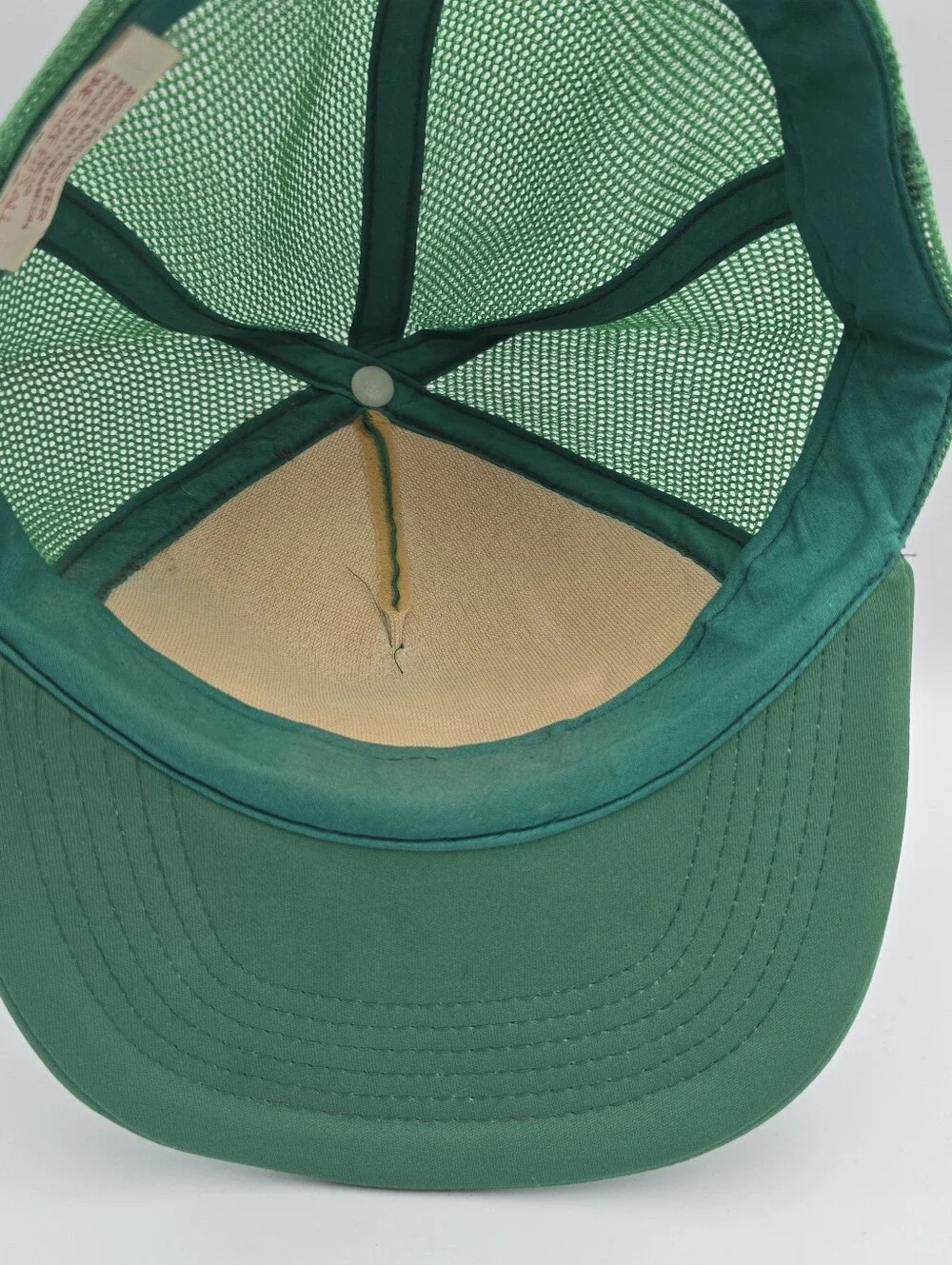 Vintage Unbranded Barnett Bank Green Trucker Adjustable Snapback Hat